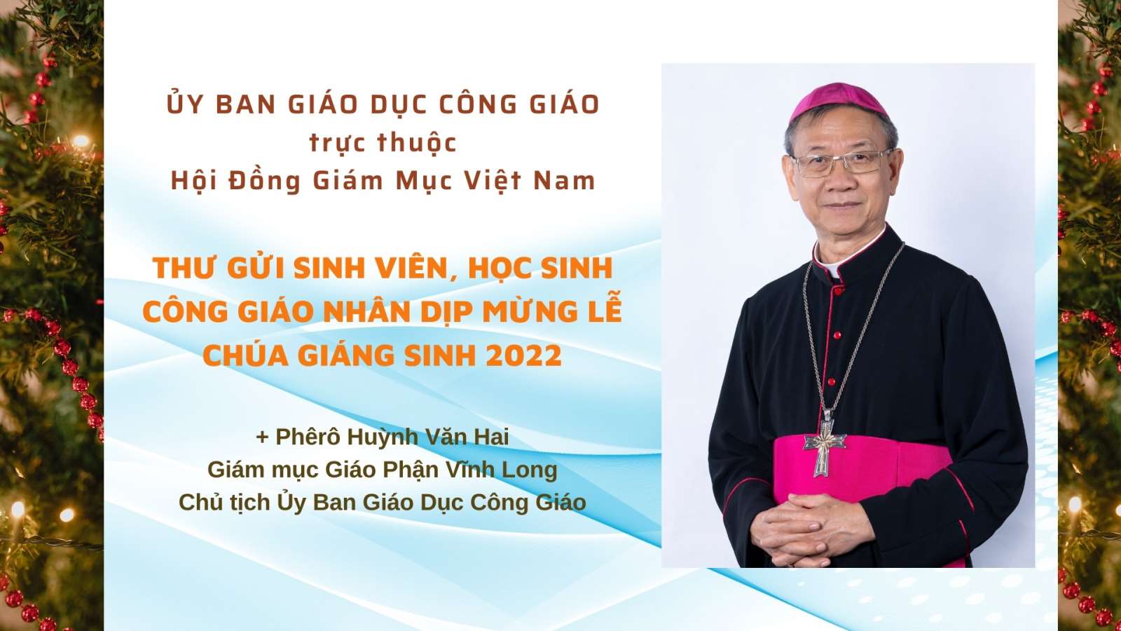 Thư gửi sinh viên, học sinh Công giáo nhân dịp mừng lễ Chúa Giáng Sinh 2022